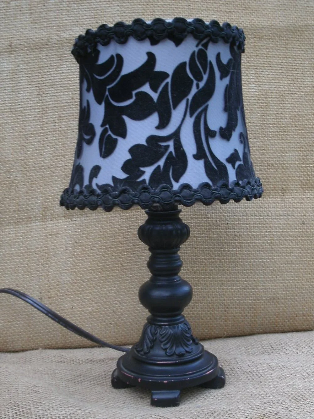 Vintage Victorian Inspired Goth Floral Lamp